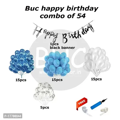BUC Solid Happy Birthday Decoration Items Balloons for Bday Decoration Kit - Pack of - 80 Balloon  (Multicolor, Pack of 54)-thumb4