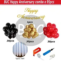 BUC Solid Happy Anniversary Decoration Items Balloons for Bday Decoration Kit - Pack of - 80 Balloon  (Multicolor, Pack of 95)-thumb4