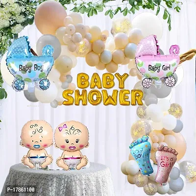 BUC Happy Birthday Decorations For Boys and Girls Happy Baby Shower Decoration Items Kit , Baby Shower Celebration Kit (Pack Of 61)