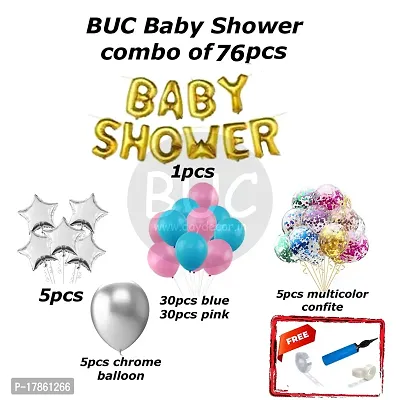 BUC Happy Birthday Decorations For Boys and Girls Happy Baby Shower Decoration Items Kit , Baby Shower Celebration Kit (Pack Of 76)-thumb5