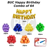 BUC Happy Birthday Decorations For Boys and Girls Happy Birthday Decoration Items Kit , Birthday Celebration Kit (Pack Of 64)-thumb3