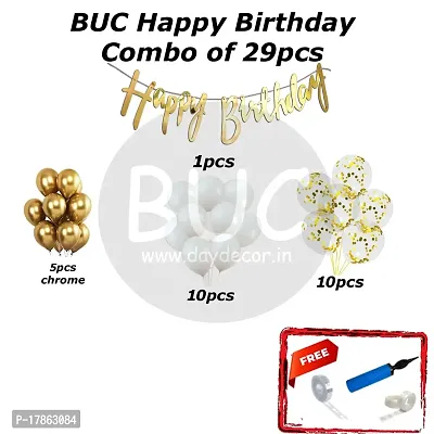 BUC Happy Birthday Decorations For Boys and Girls Happy Birthday Decoration Items Kit , Birthday Celebration Kit (Pack Of 29)
