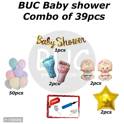 BUC Happy Birthday Decorations For Boys and Girls Happy BabyShower Decoration Items Kit , Baby Shower Celebration Kit (Pack Of 39)-thumb3