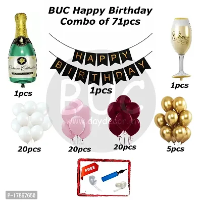 BUC Happy Birthday Decorations For Boys and Girls Happy Birthday Decoration Items Kit , Birthday Celebration Kit (Pack Of 71)-thumb3