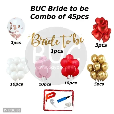 BUC Happy Birthday Decorations For Boys and Girls Happy Bride Decoration Items Kit , Bride To  Be Celebration Kit (Pack Of 45)-thumb5