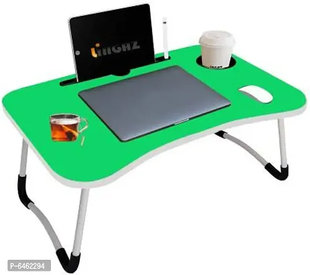 Multi-Purpose Laptop Table/Study Table/Bed Table/Foldable and Portable Wooden/Writing Desk (GREEN)-thumb0