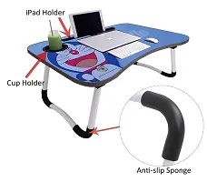 Multi-Purpose Laptop Table/Study Table/Bed Table/Foldable and Portable Wooden/Writing Desk (DOREMON)-thumb1