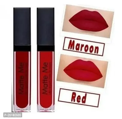 Red And Maroon Matte Me Lipstick-Pack Of 2-thumb0