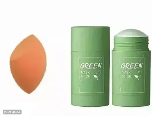 Green stick mask with free puff