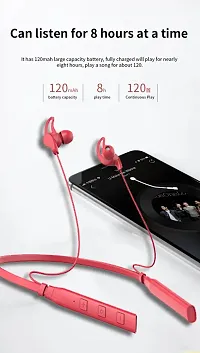 Tunifi BT-Prime Neckband Red TWS With upto 48 Hours playback Wireless Bluetooth Headphones Airpods ipod buds bluetooth Headset-thumb1
