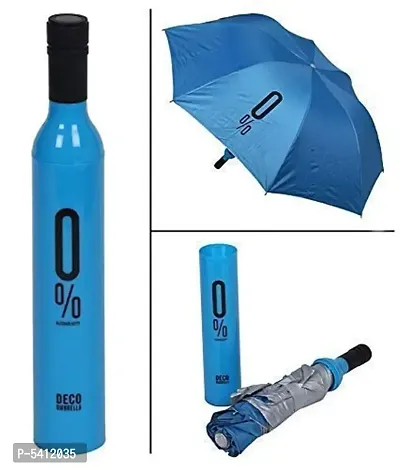 Windproof Double Layer Umbrella with Bottle Cover Umbrella for UV Protection  Rain Umbrella for Men  Women Umbrella  (Blue)-thumb0