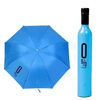 Windproof Double Layer Umbrella with Bottle Cover Umbrella for UV Protection  Rain Umbrella for Men  Women Umbrella  (Blue)-thumb1