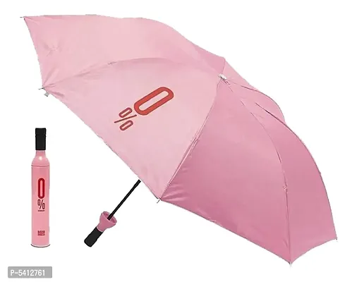 Windproof Double Layer Umbrella with Bottle Cover Umbrella for UV Protection  Rain Umbrella for Men  Women Umbrella  (Pink)-thumb2