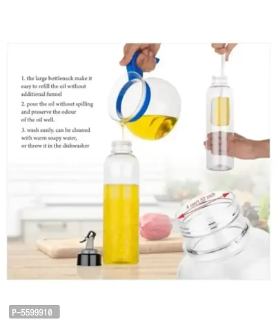 Food-Grade Plastic 1 ltr Oil Dispenser for Cooking, Easy Flow Oil and Vinegar Bottle, Liquid Dispenser, Transparent, Unbreakable (pack of 2 pcs)-thumb4