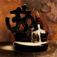 Lord Shiva OM Smoke Fountain Incense Holder  HomeDecor /Showpices  with 10 Free Smoke Backflow Scented Cone Incenses-thumb3