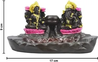 Lakshmi Ganesh Fountain Backflow Burner Incense Holder Decorative Showpiece with 10 Free Smoke Backflow Scented Cone Incenses-thumb2