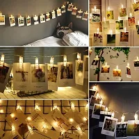 16 LED Clip Lights 2.5 Meter Length (Two Pin Plug) Photo Clip Lights for Home Decoration Party , Birthdays , Indoor Decoration Decoration (Yellow )-thumb1