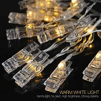 16 LED Clip Lights 2.5 Meter Length (Two Pin Plug) Photo Clip Lights for Home Decoration Party , Birthdays , Indoor Decoration Decoration (Yellow )-thumb2
