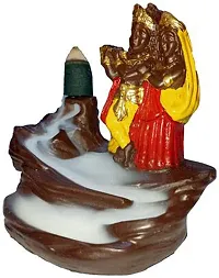 Handcrafted Radha Krishna Backflow Cone Incense Holder Decorative Showpiecenbsp;nbsp;(Polyresin, Multicolor)-thumb3