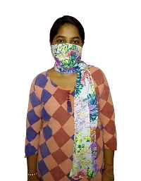 Fashionable 3 layer Stole/Chunni Mask 023- floral pattern-thumb2
