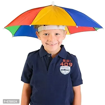 RCS  Hat Umbrella for Men, Women  Kids Cap Umbrella for Kids And adults (Multicolor)-thumb0