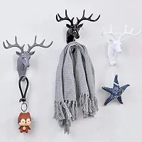 RCs 1 Pcs Wall Mount Multi-Purpose Deer Head Hook, Hanger Rack Holder for Coat, Gown, Hat, Key, Umbrella (Black)-thumb2