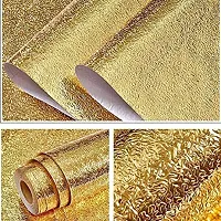 Golden Wallpaper Oil Proof, Waterproof self-Adhesive Wall Stickers and Heat Resistant Aluminum Backsplash Wallpaper-thumb2