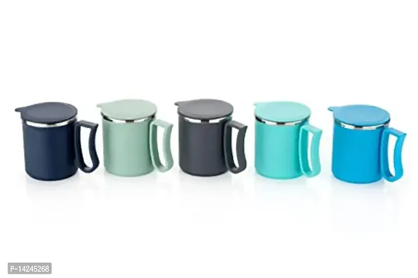 Tea Coffee Milk Mug with Lid Insulated Stainless Steel 300ML Tea, Coffee, Milk Cup (Pack of 1)-thumb2
