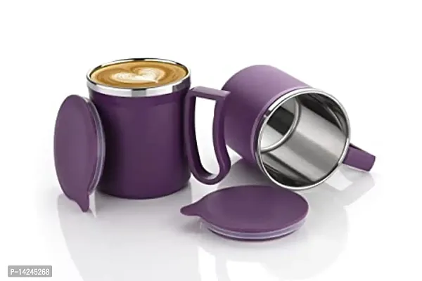 Tea Coffee Milk Mug with Lid Insulated Stainless Steel 300ML Tea, Coffee, Milk Cup (Pack of 1)-thumb3