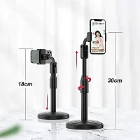Microphone Stand with Mobile Holder, for Singing, Voice Recording, Adjustable Mic Stand, Studio Floor Type and Phone Live Broadcast Metal with Boom Arm, 360 Degree Rotating Holder-thumb1