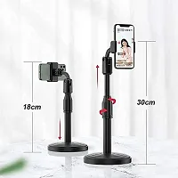 Microphone Stand with Mobile Holder, for Singing, Voice Recording, Adjustable Mic Stand, Studio Floor Type and Phone Live Broadcast Metal with Boom Arm, 360 Degree Rotating Holder-thumb3