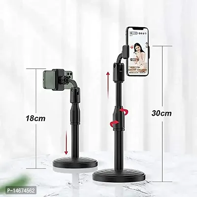 Microphone Stand with Mobile Holder, for Singing, Voice Recording, Adjustable Mic Stand, Studio Floor Type and Phone Live Broadcast Metal with Boom Arm, 360 Degree Rotating Holder-thumb2