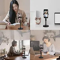 Microphone Stand with Mobile Holder, for Singing, Voice Recording, Adjustable Mic Stand, Studio Floor Type and Phone Live Broadcast Metal with Boom Arm, 360 Degree Rotating Holder-thumb2