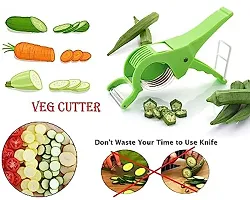 Plastic 2 in 1 Vegetable  Fruit Multi Cutter  Peeler With Extra Sharp Stainless Steel Blade (Multicolor)-thumb2