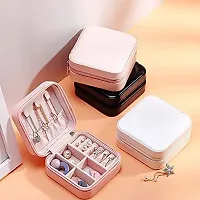 Mini Jewellery Organiser / Storage Box for Rings, Earrings, Necklaces (Multicolor) (Pack of 1)-thumb1