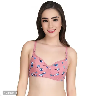 Elegant Cotton Blend Printed Bras For Women-thumb0