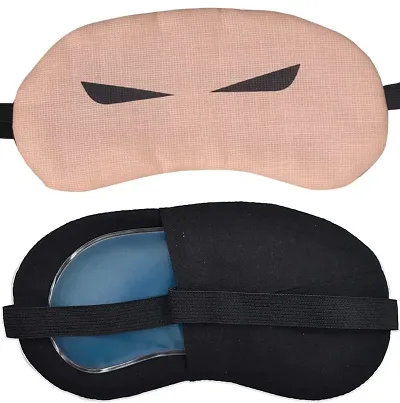 JK ENTERPRISE Printed Eye Mask With Cooling Gel Used For Night Deep Sleep Dark Circles Puffy Dry Fatigue Eyes Suitable for Men Women