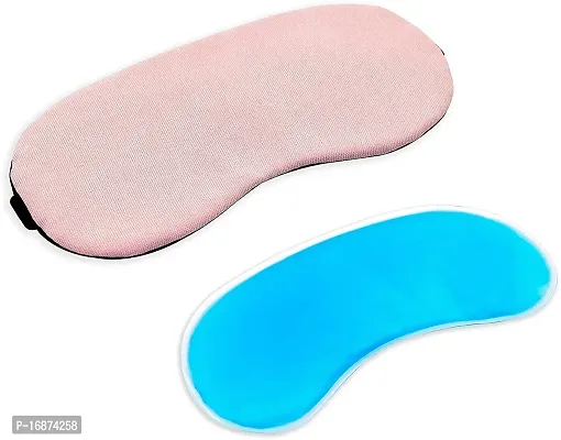 JK ENTERPRISE (PACK OF 2) Eye Mask For Sleeping Men Women With Cooling Gel For Night Deep Sleep, Dark Circles, Puffy Eye's, Dry Eyes And Eye Fatigue(2 PC BLUE COLOUR)-thumb2