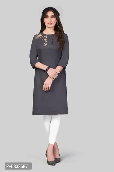 Embroidered Cotton Kurta-thumb0