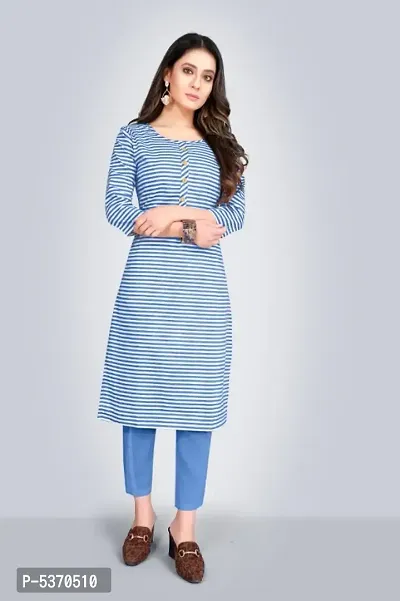 Trendy Cotton Stripes Kurta for Women-thumb0