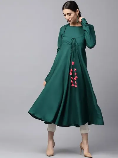 Trendy Rayon Kurta with Tassel for Women