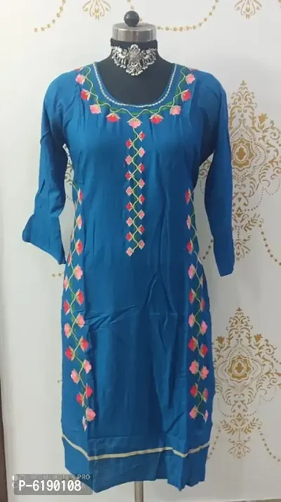 Latest Beautiful Rayon Stitched Kurta for Women-thumb0