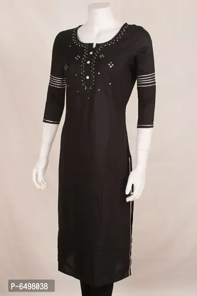 Women Cotton Blend Kurta-thumb0