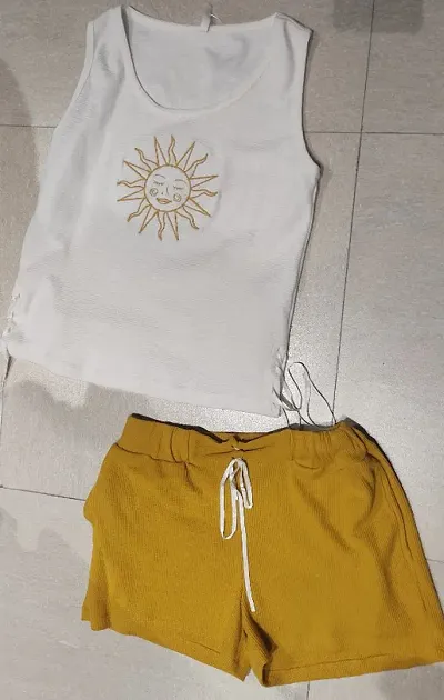 Sun Embroider Tee And Short