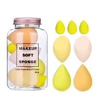 Makeup Sponge Set Beauty Blender with Egg Case(Multicolor 4 Big + 3 Mini -7 Pcs set)-thumb1