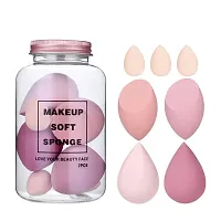 Makeup Sponge Set Beauty Blender with Egg Case(Multicolor 4 Big + 3 Mini -7 Pcs set)-thumb2