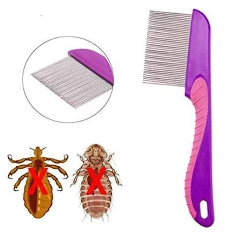 Frackson Multicolor Plastic Stainless Steel Lice Treatment Comb For Head Lice/Lice Egg Removal Comb (1 piece)