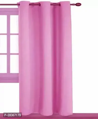 BM Textiles  Silk Blackout Long Door Curtain Single Curtainnbsp;nbsp;Solid Pinknbsp;2438 cm 8 ft-thumb0