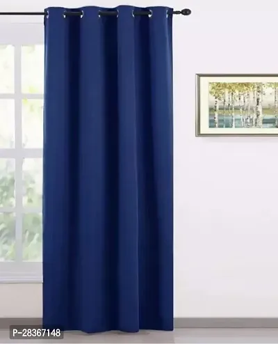 BM Textiles Silk Blackout Door Curtain Single Curtainnbsp;nbsp;Solid Navy Bluenbsp;2133 cm 7 ft