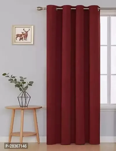 BM Textiles Silk Blackout Door Curtain Single Curtainnbsp;nbsp;Solid Burgundy 2133 cm 7 ft